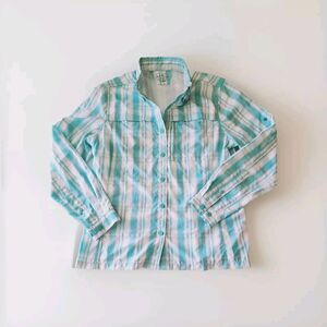 LL Bean Women's Top Plaid Shirt Long Sleeve Pockets Button Up Size S
